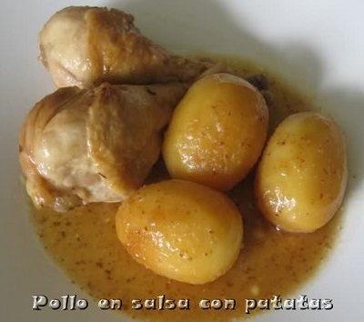 Pollo en salsa con patatas